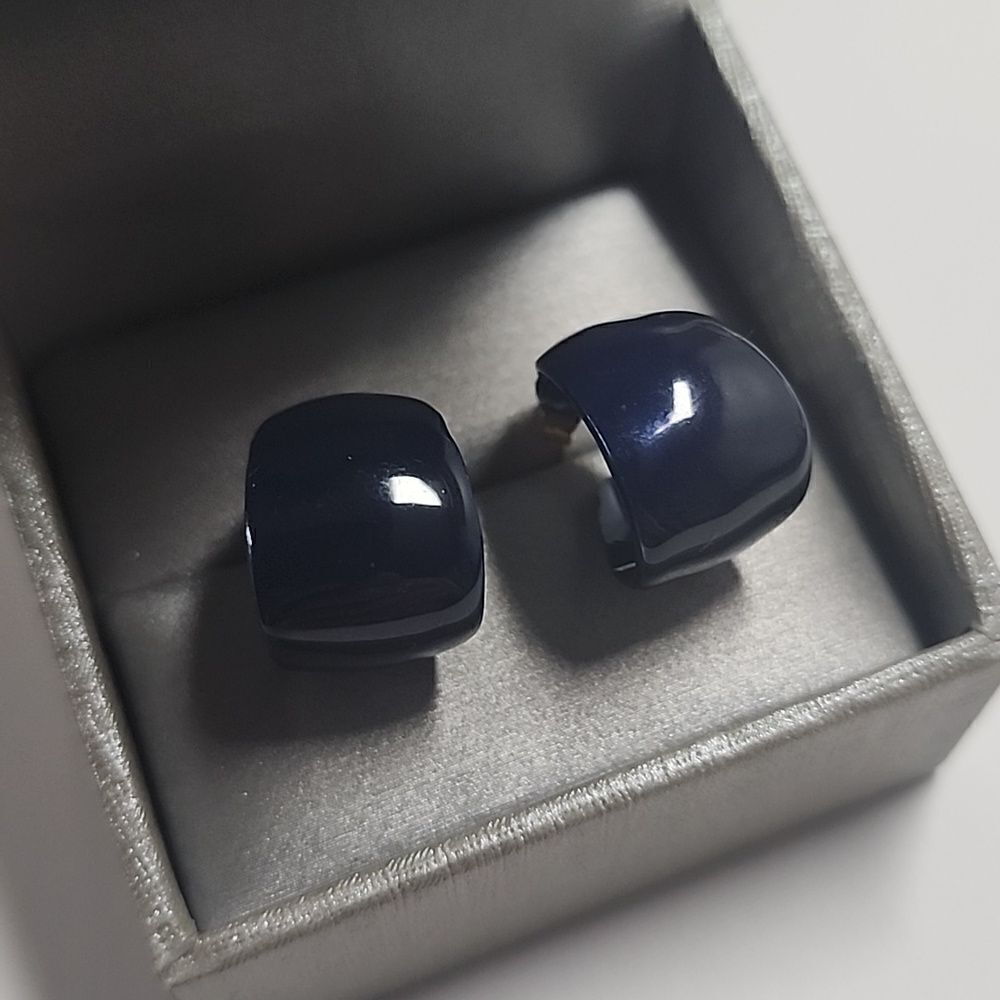 Vintage Navy Blue Earrings